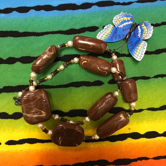 Ceramic Boho Vintage Rare One of Kind Handmade Necklace - Picture 1 of 16